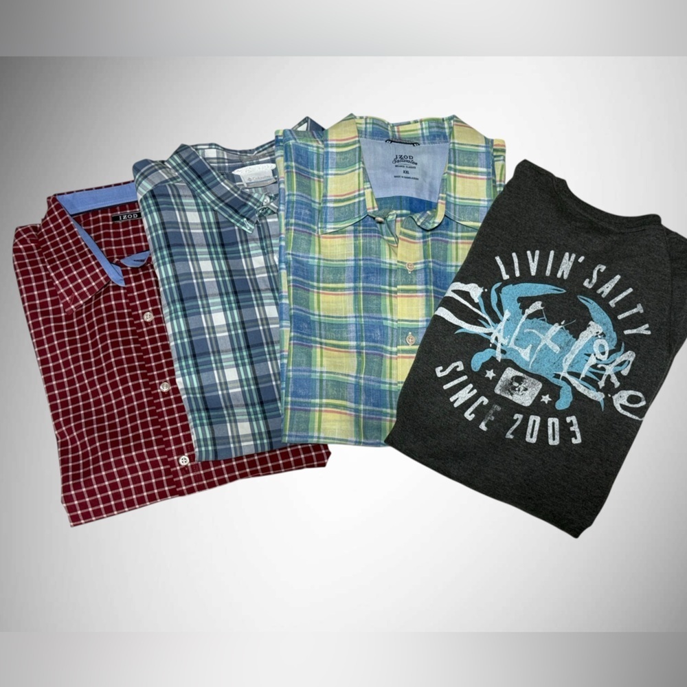 Mens Shirts XXL Colombia Chaps Izod and Salt Life  (you get FOUR shirts) - Picture 10 of 15